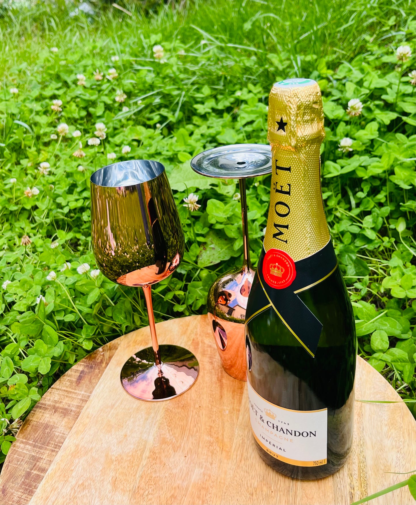 Verre à vin de luxe rose gold